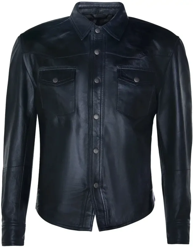 Retro Leather Shirt Jacket