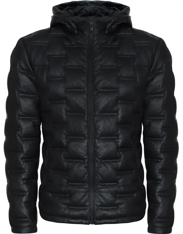 Hooded Puffer Quilted Bomber Jacket