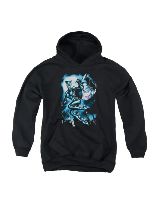 Batman Moonlight Cat Youth Pull Over Hoodie - Stylish And Great For Everyday Wear