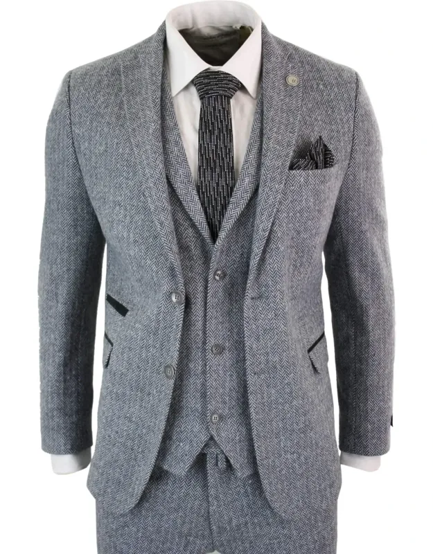 3 Piece Tweed Suit Herringbone