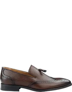 Moccasin Loafers Shoes Leather Lined Slip On Tassel Trim Smart Formal Shoe
