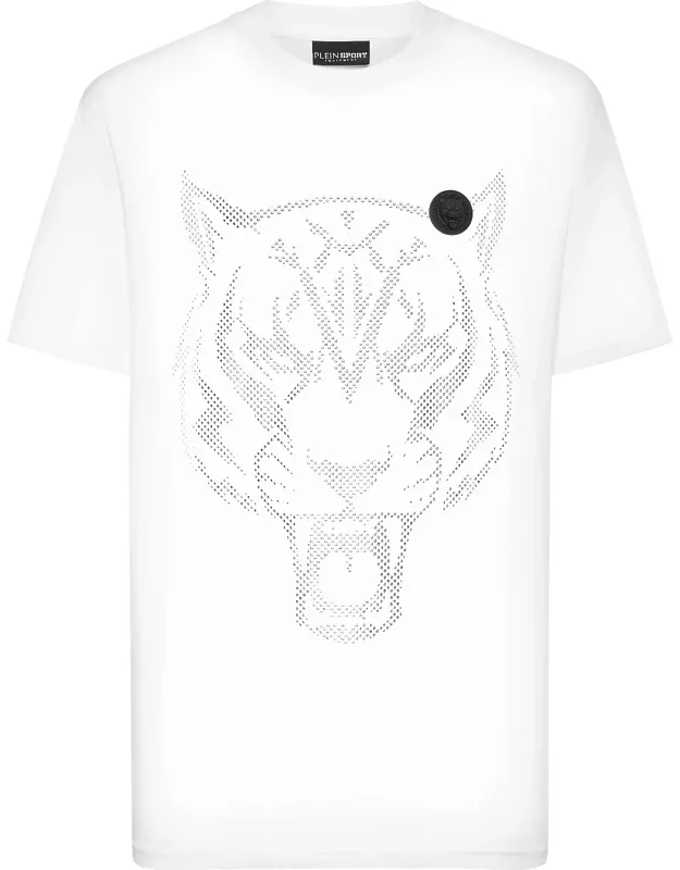 Cotton T-shirt Round Neck Ss Lamina Tiger With Injection Molded Prints And Patch Detail