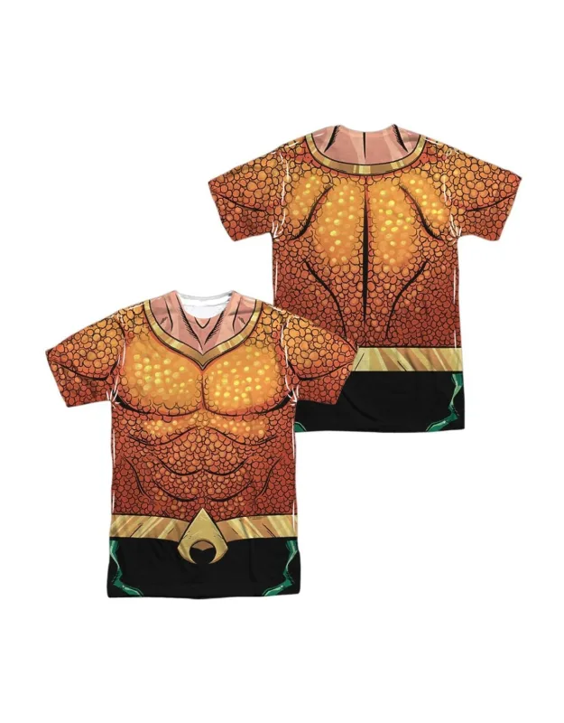 Justice League Of America Aquaman Rebirth Uniform (front/back Print) Short Sleeve Tee