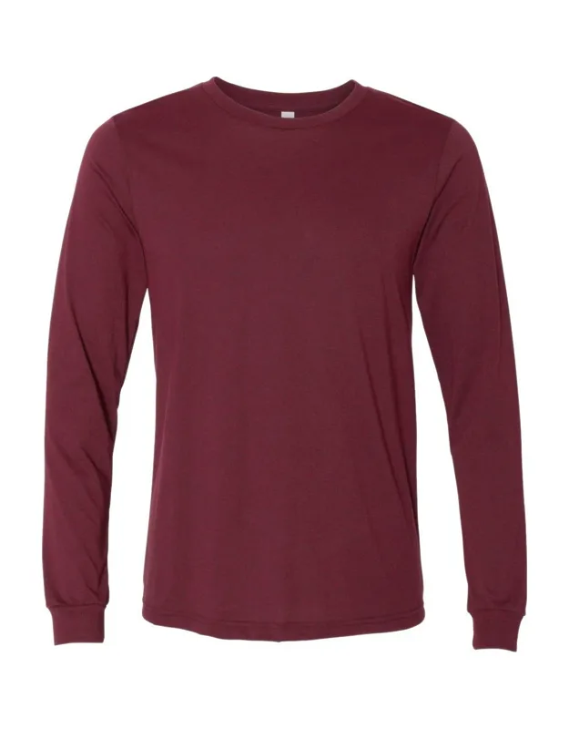 Heather Cvc Long Sleeve Tee, 4.2 Oz., 52/48 Airlume Combed And Ringspun Cotton/polyester