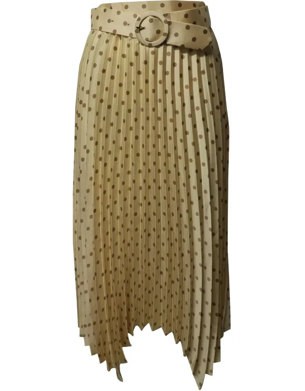 Pleated Maxi Skirt With Belt