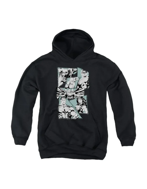 Justice League Of America A Mighty League Youth Pull Over Hoodie - Stylish And Great For Everyday Wear