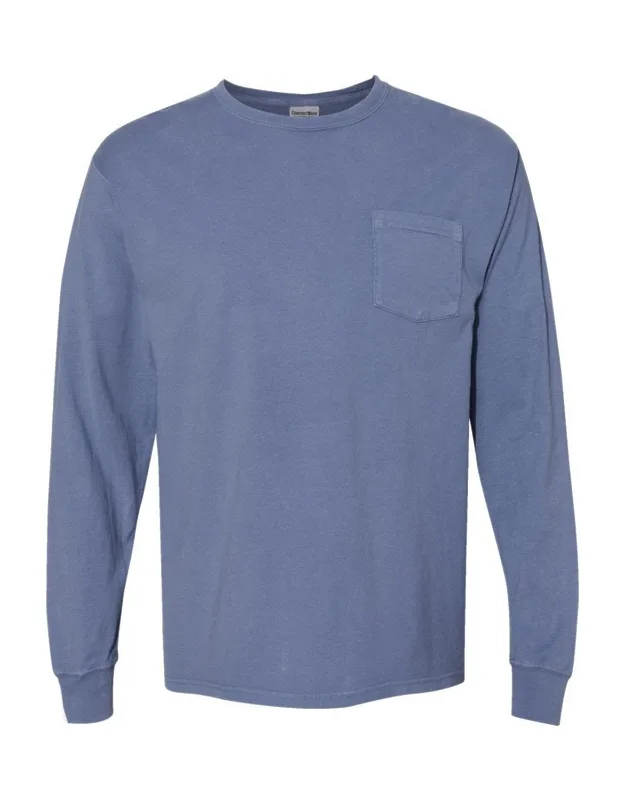 Comfortwash Long Sleeve T-shirt With A Pocket, 100% Ringspun Cotton