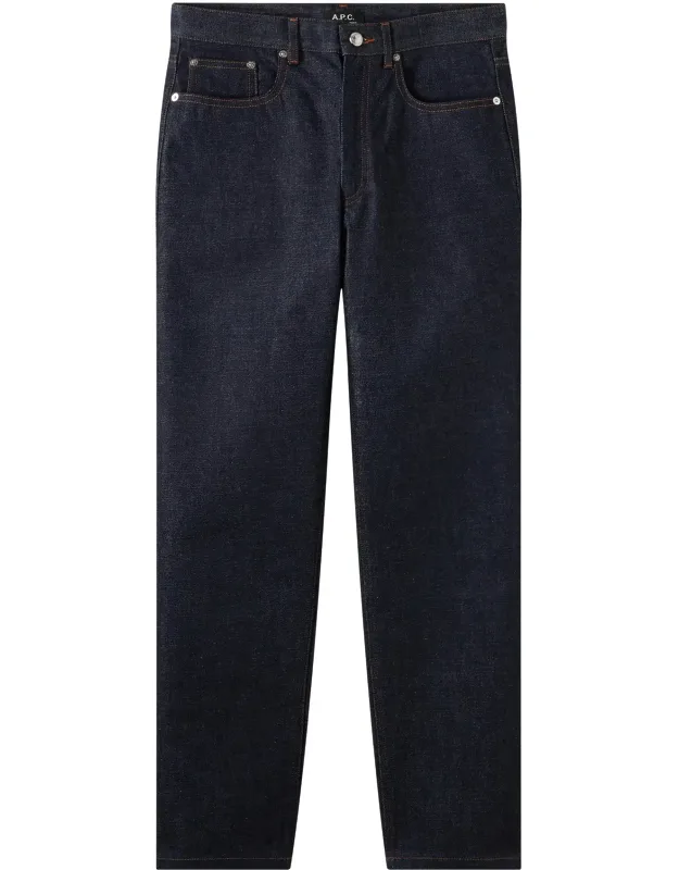 A.p.c. High Rise Straight Leg Jean - Japanese Denim - Caramel Topstitching