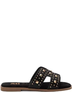Flat Sandals With Decorative Rhinestones And Non-slip Rubber Sole