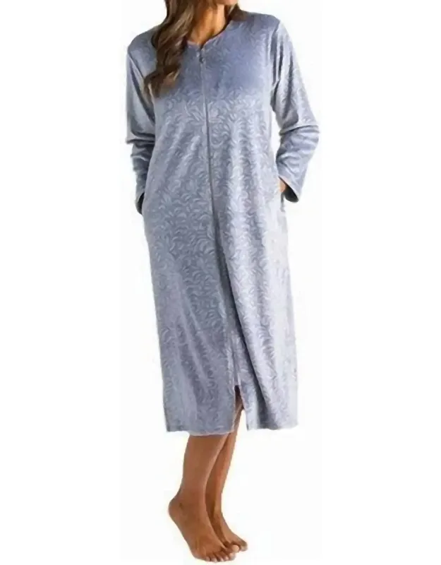 Floral Embossed Zip Robe
