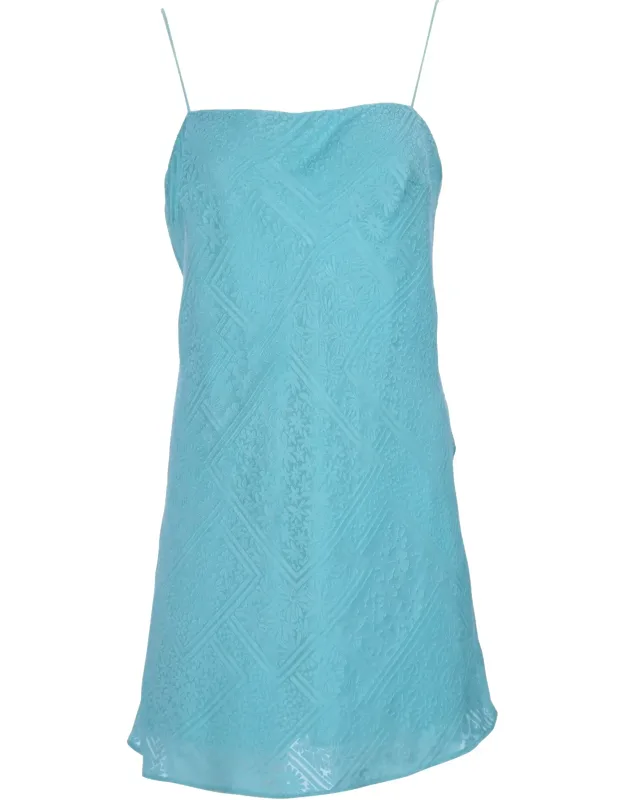 Satin Jacquard Mini Slip Dress