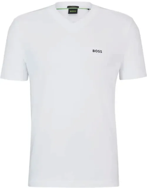 Stretch-cotton Regular-fit T-shirt With V-neck