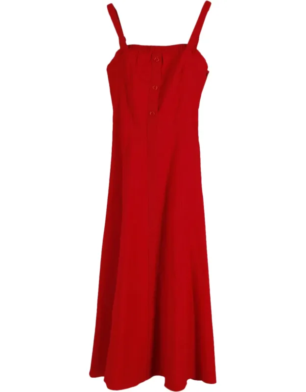 Sleeveless Button Midi Dress