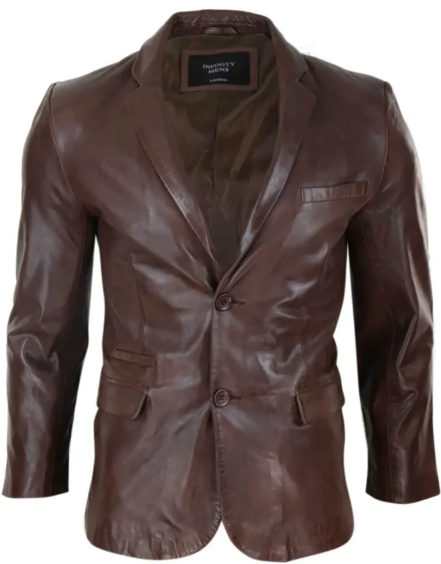 Classic Leather 2 Button Jacket