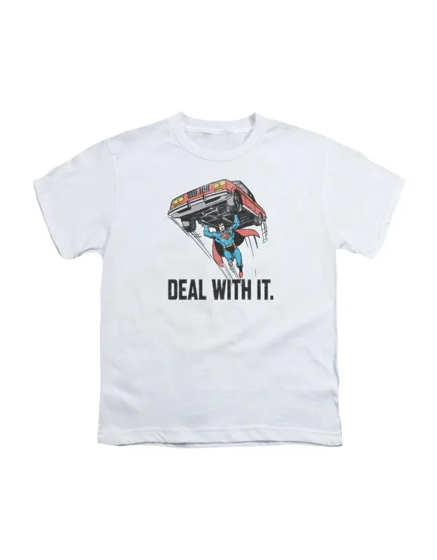 Dc Comics Deal With It Short Sleeve Tee - 100% Cotton, Officially Licensed