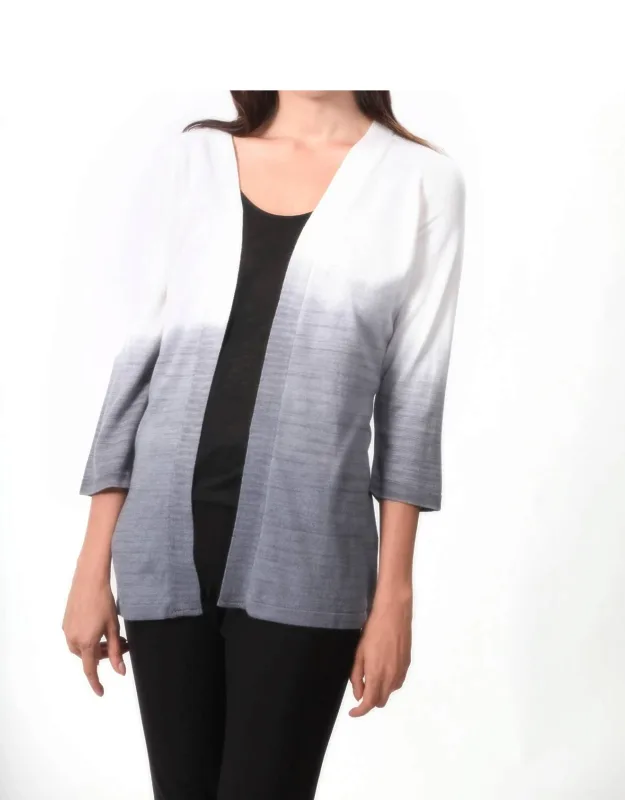 Ombre Back-cutout Cardigan