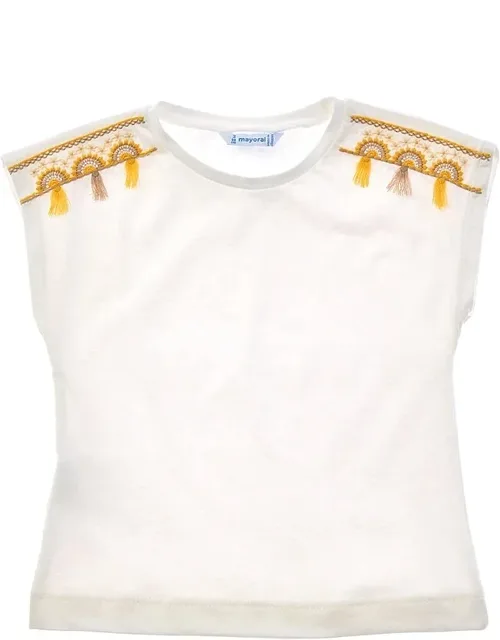 Tassel Embroidered Tee