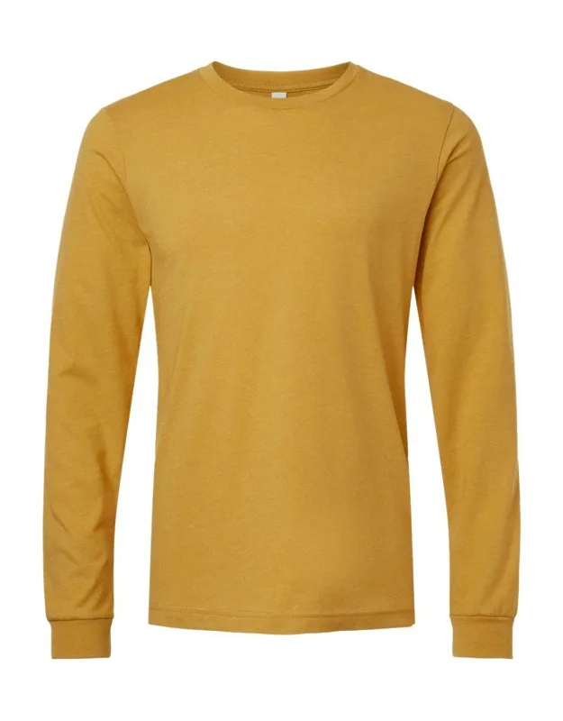 Heather Cvc Long Sleeve Tee, 4.2 Oz., 52/48 Airlume Combed And Ringspun Cotton/polyester