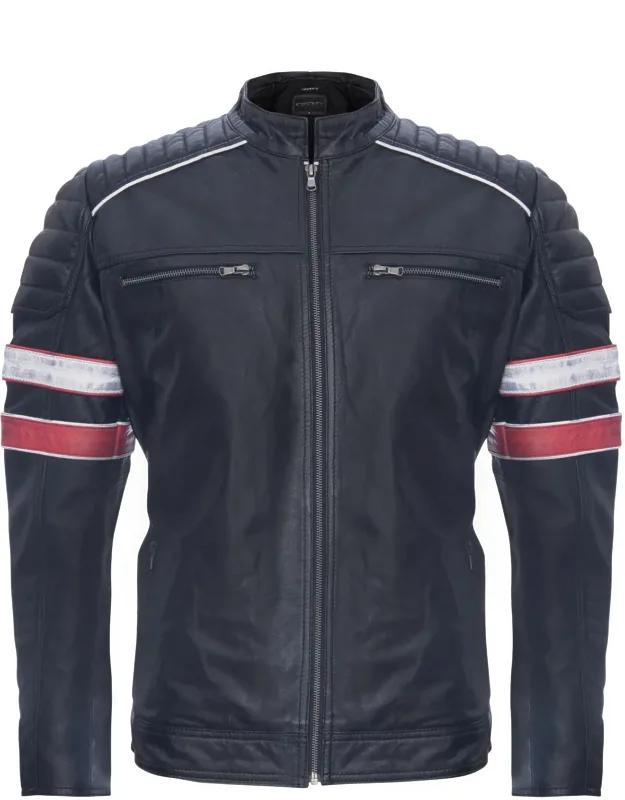 Quilted Leather Racing Jacket
