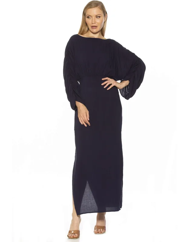 Jenna Maxi Dress With Hidden Back Zip And Boat Neck