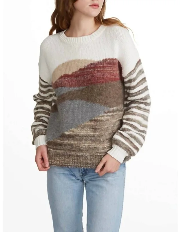 Landscape Intarsia Crewneck Sweater
