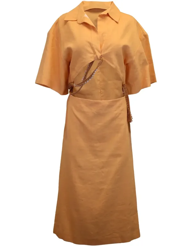 Beaded Midi Shirt Dress