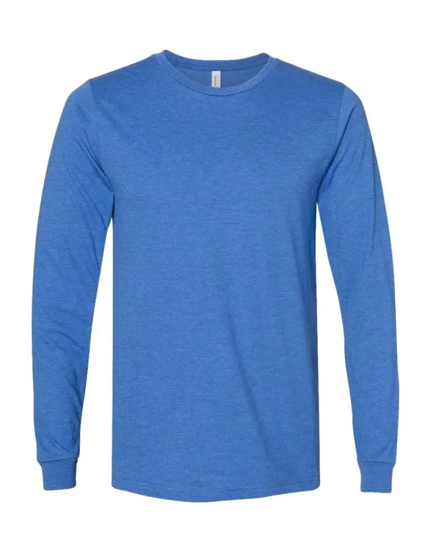 Heather Cvc Long Sleeve Tee, 4.2 Oz., 52/48 Airlume Combed And Ringspun Cotton/polyester