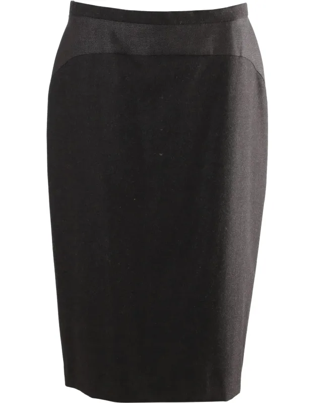 Midi Pencil-cut Suit Skirt