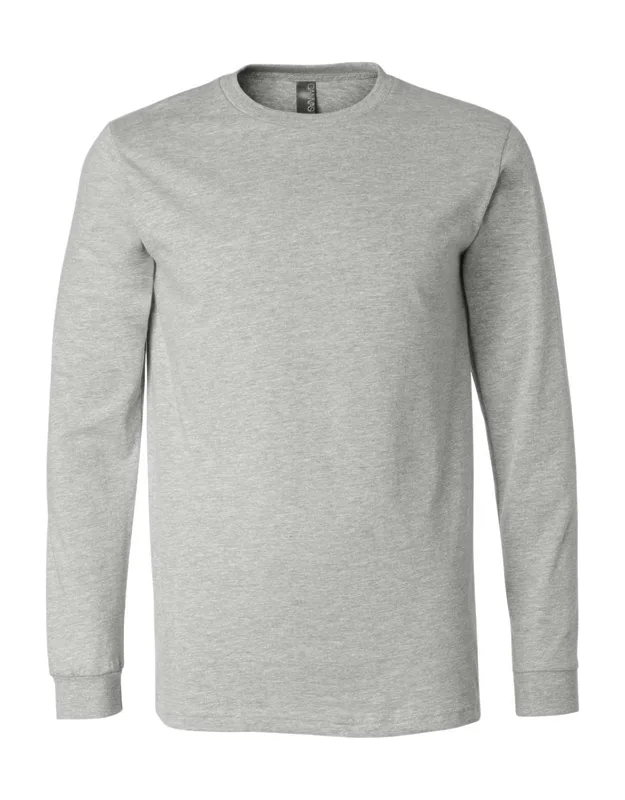 Heather Cvc Long Sleeve Tee, 4.2 Oz., 52/48 Airlume Combed And Ringspun Cotton/polyester, Retail Fit