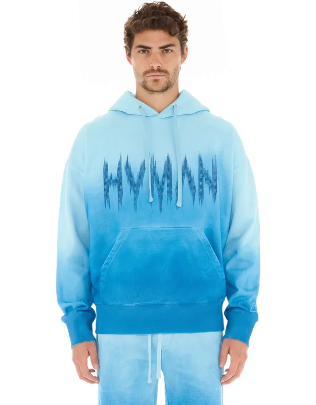 Pullover Sweatshirt With Gradient Wash And Logo Appliques