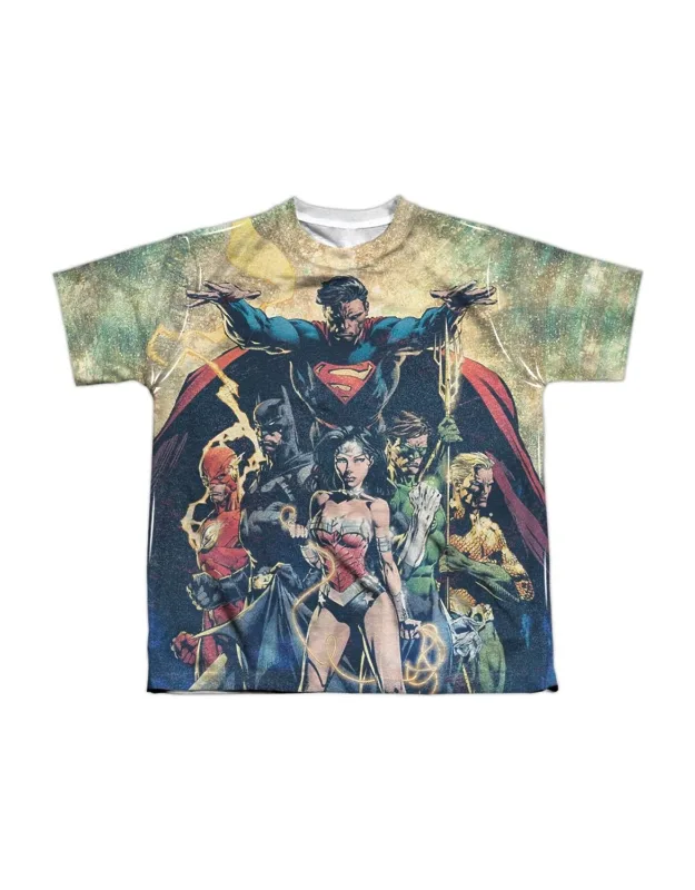 Justice League Of America Power Short Sleeve Poly Crew Tee - Stylish Easy Everyday Wear