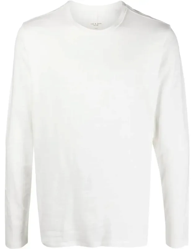 Knit Long Sleeve Cotton T-shirt Pullover