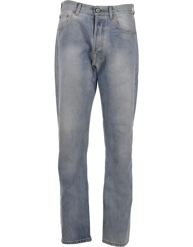 Faded Straight-leg Jeans