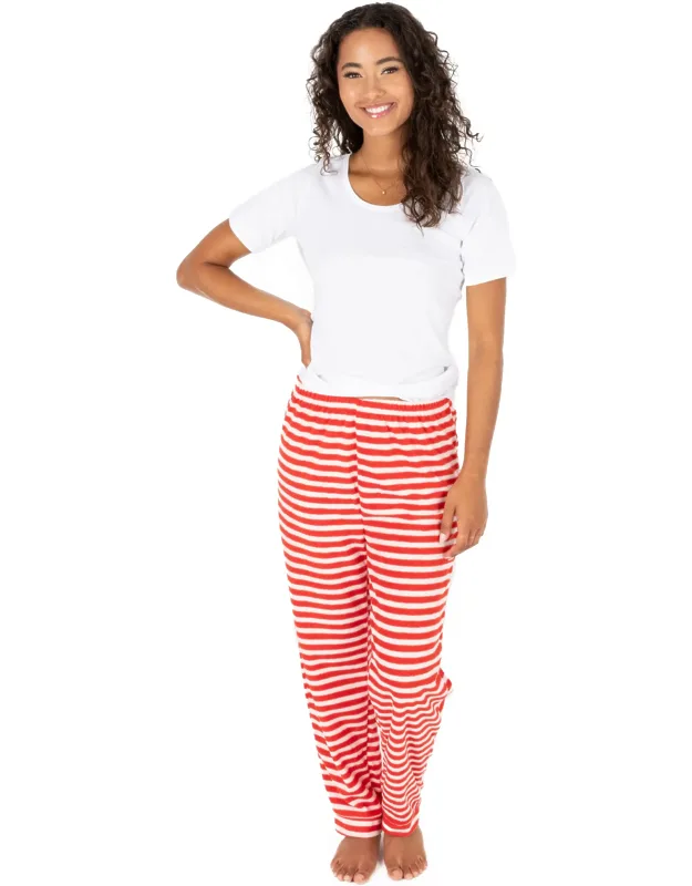 Christmas Fleece Pajama Pants Striped