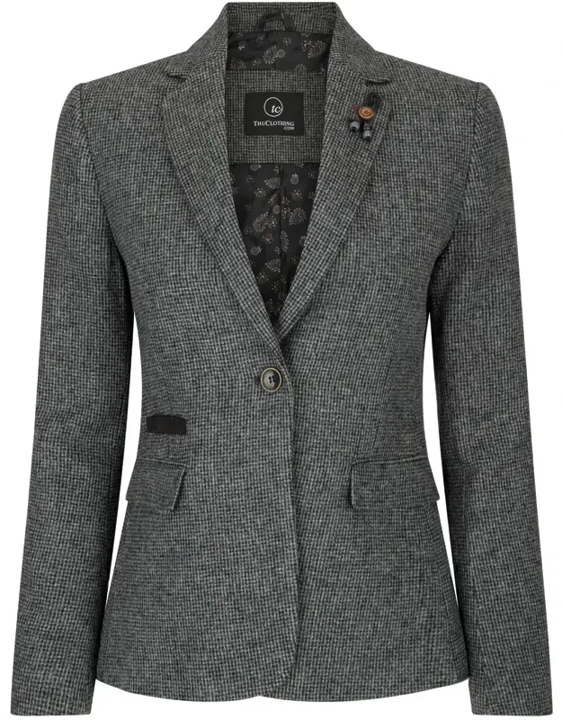 Blazer In Tweed Herringbone Wool Acrylic Blend