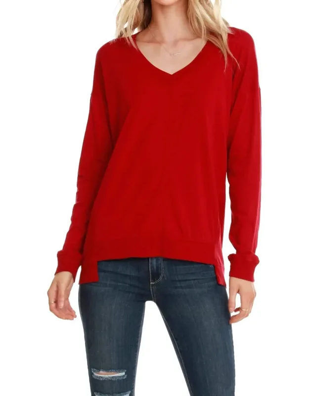 Rib Mix Step Hem Tee
