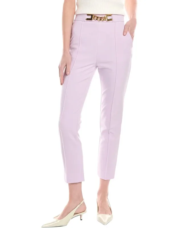 Elisabetta Franchi Pant With Unique Chain Detail And Front Pockets