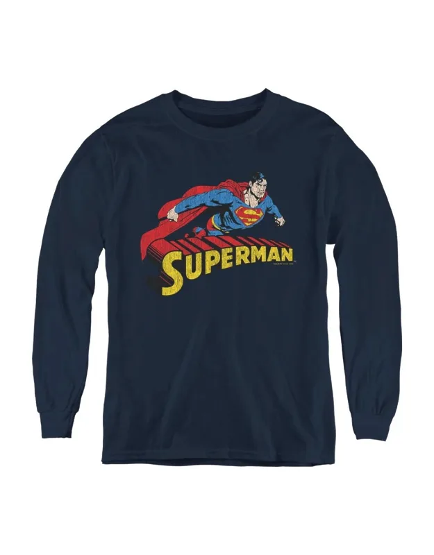 Superman Flying Over Long Sleeve Tee