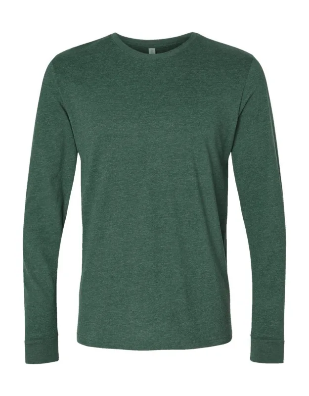 Next Level Sueded Long Sleeve T-shirt With 2" Ribbed Cuffs And Tear Away Label