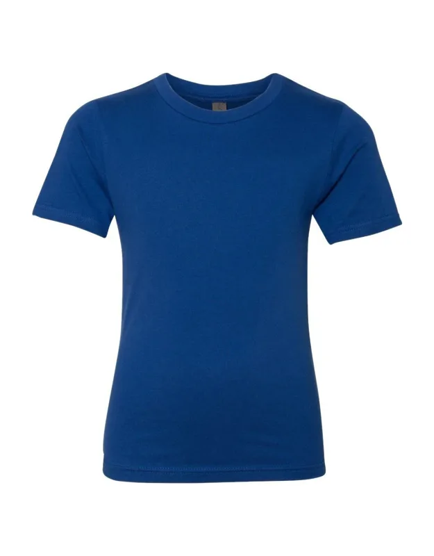 Next Level Youth Cotton T-shirt 1x1 Baby Rib Set-in Collar, Front Coverstitching