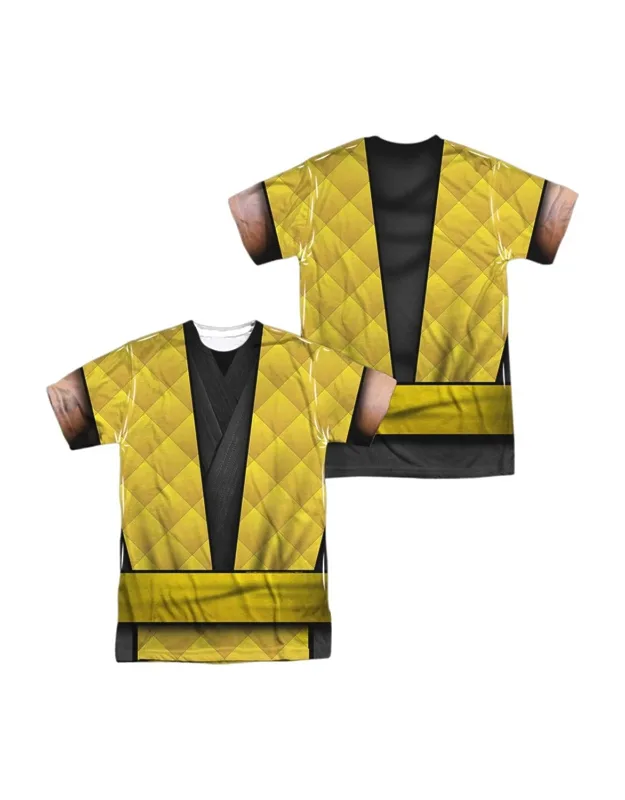 Mortal Kombat Klassic Scorpion Outfit (front/back Print) Short Sleeve Poly Crew Tee / T-shirt