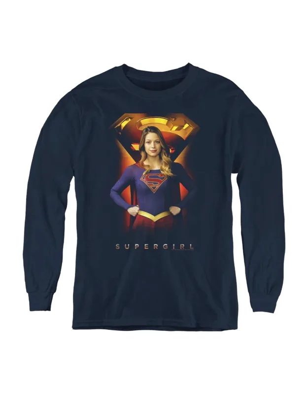 Supergirl Standing Symbol Long Sleeve Tee
