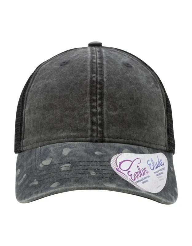 Infinity Printed Visor With Moisture-management Sweatband And Concealed Ponytail Opening