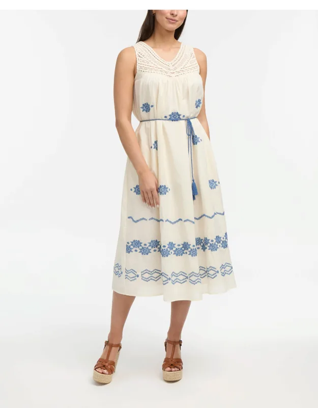 Crochet Embroidered Maxi Dress