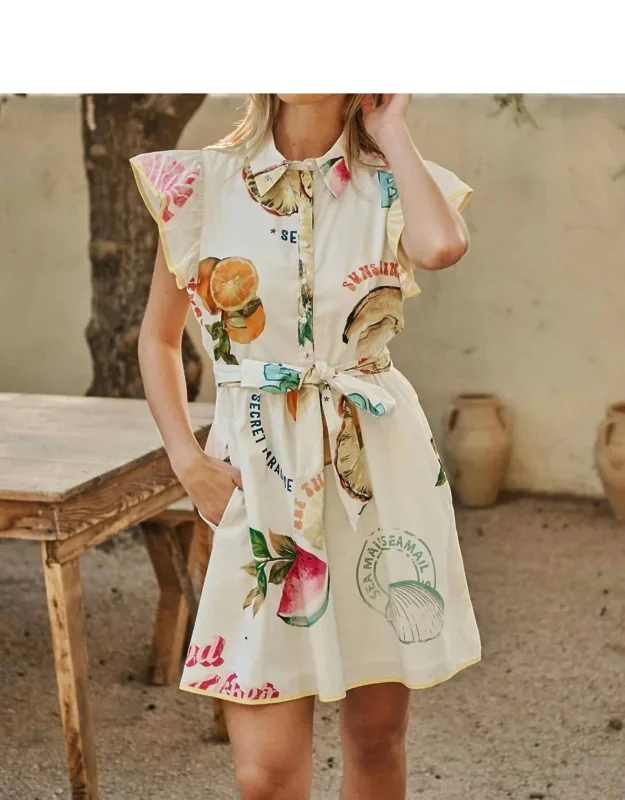 Zahra Island Maia Ruffle Collared Dress