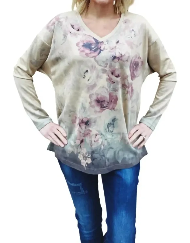 Long Sleeve Top In Flower