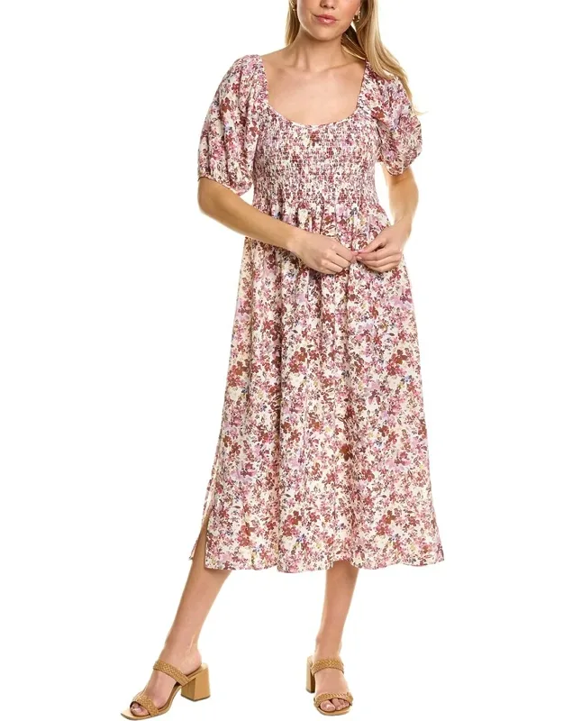 Rosemary Annastasia Linen-blend Midi Dress