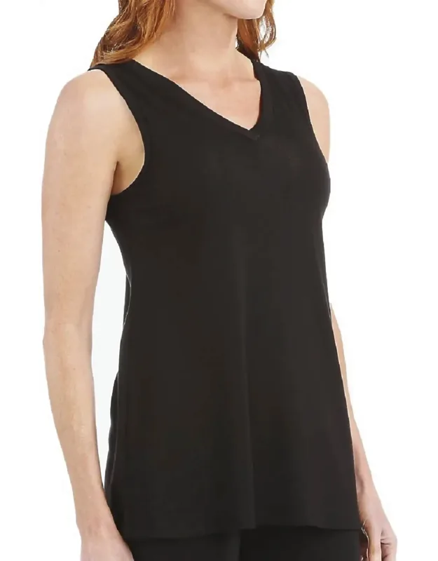 Cindy Rib V-neck Swing Tank