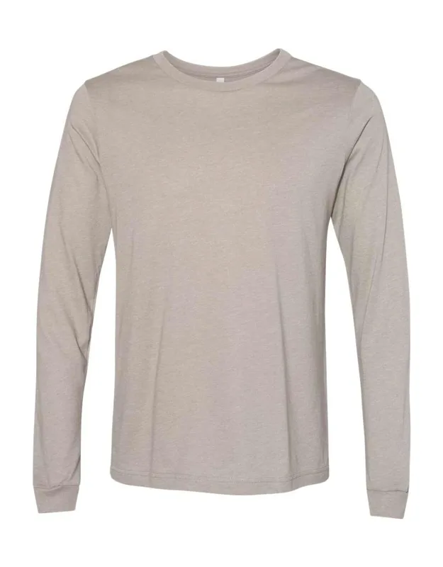 Heather Cvc Long Sleeve Tee, 4.2 Oz., 52/48 Airlume Combed And Ringspun Cotton/polyester, Retail Fit