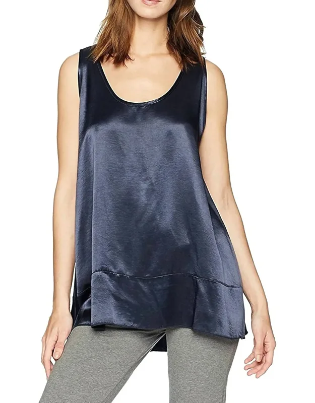 Satin Tank With Ruffle